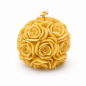 Preview: Bienenwachskerze mit Rosenmotiv